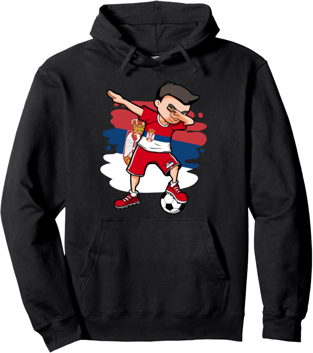 Dabbing Soccer Boy - Serbien Trikot Serbische Fussballfans Pullover Hoodie