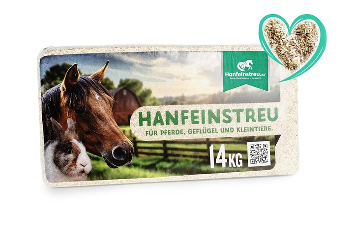 Hanfeinstreu für Kleintiere, Hühner und Pferde, 140 Liter, 100% Naturprodukt, Extrem Saugfähig, Stau