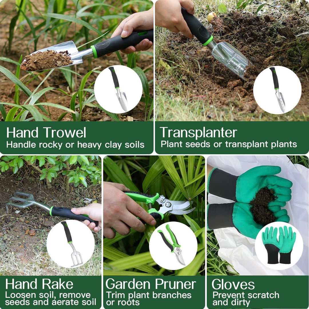 Housolution Gartengeräte Set, 8 PCS Gartenarbeit-Handwerkzeug-Set, Robust Aluminiumlegierung Gartena