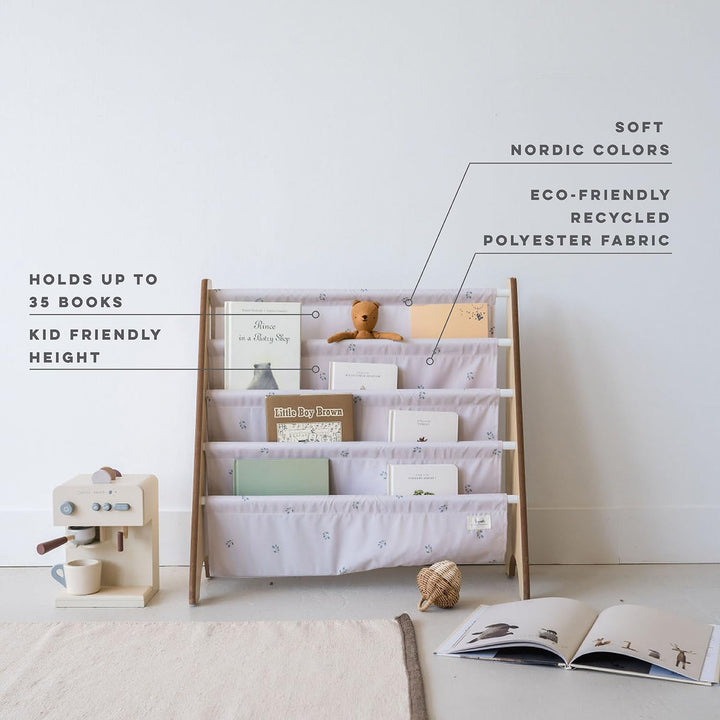 3 Sprouts Kinder Bücherregal aus Holz – Montessori Regal für Kinderzimmer - Heidelbeere Taupe, Heide