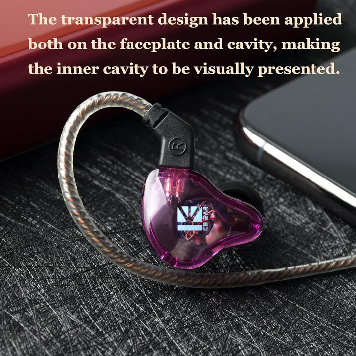 Yinyoo KS2 Kopfhörer, KBEAR HiFi In-Ear-Kopfhörer Over-Ear-Kopfhörer für PC, 1BA 1DD Hybrid Headset