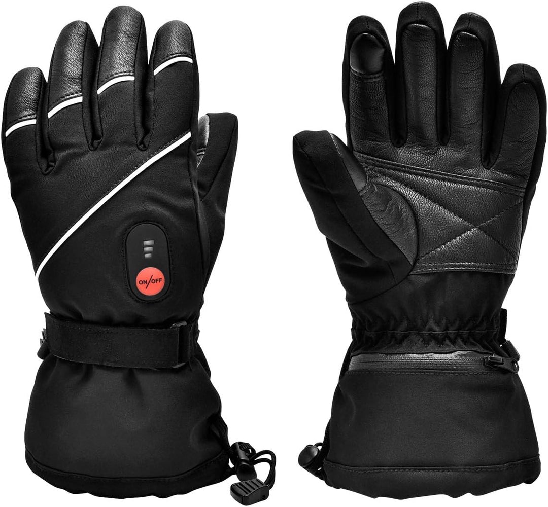 SNOW DEER Beheizte Handschuhe,Wiederaufladbarem Lithium Lonen Akku Skifahren Fausthandschuhe für Her