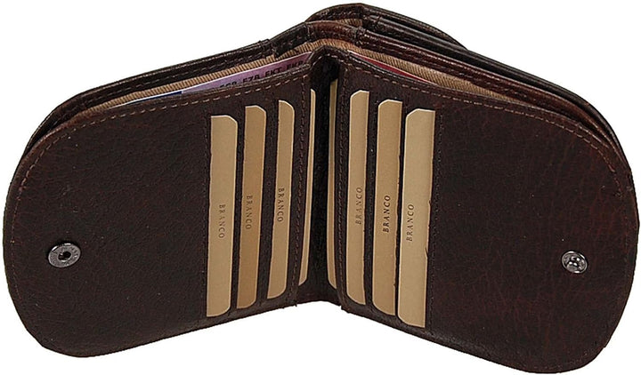 Branco Damen Geldbörse Leder Damenbörse Börse Portemonnaie Geldbeutel GoBago (Braun), Braun