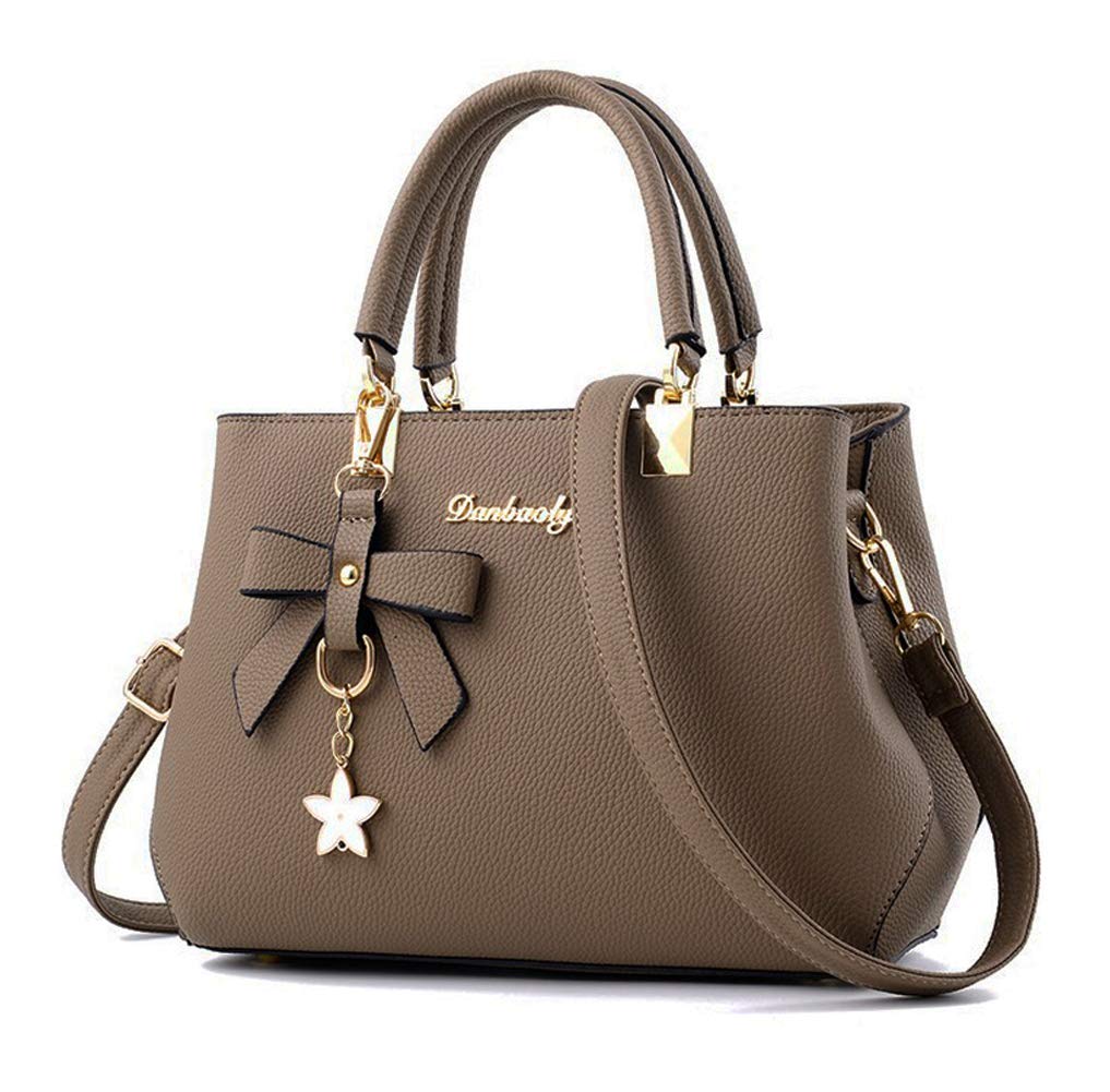 Dreubea Womens Handbag Tote Shoulder Purse Leather Crossbody Bag Khaki, Khaki