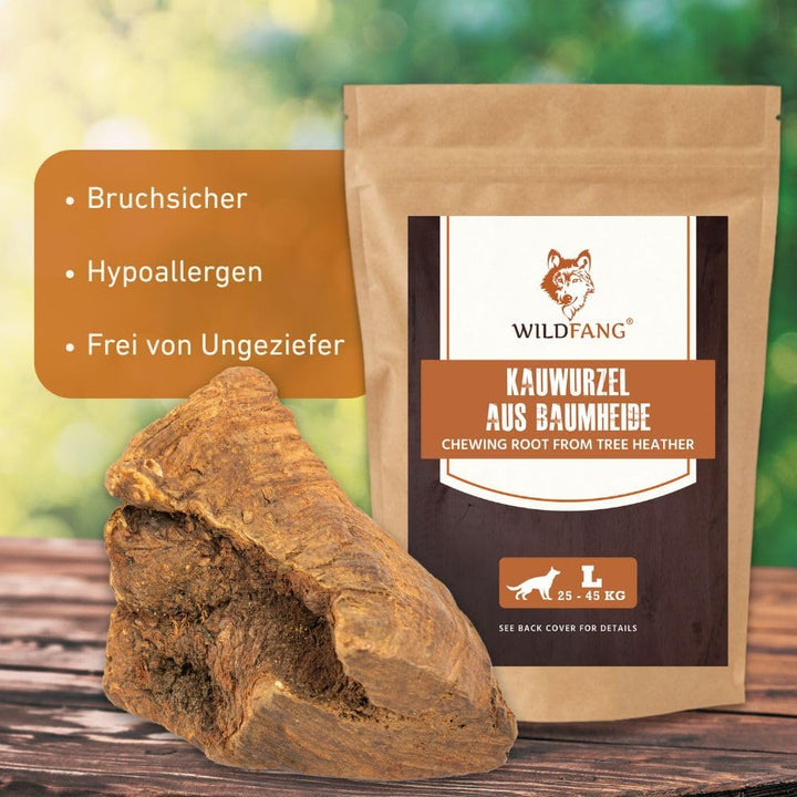 Wildfang® 3 Kauwurzel Hund (Grösse L) – Natürliches Kauholz aus Baumheide – Langlebiges & splitterfr