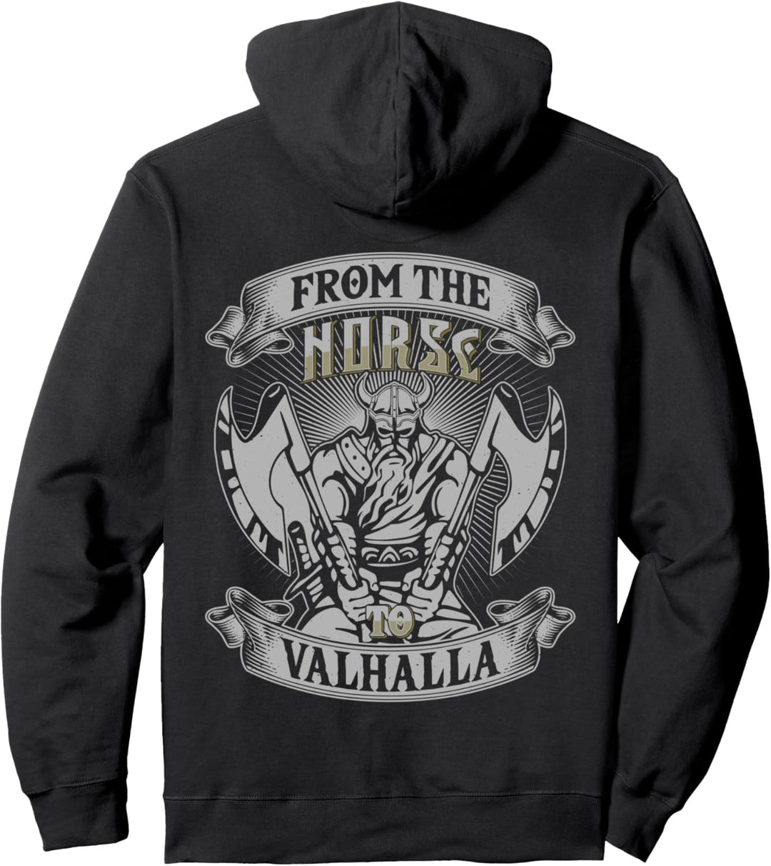 Wikinger Kleidung "From The Norse To Valhalla" RÜCKENDRUCK Pullover Hoodie