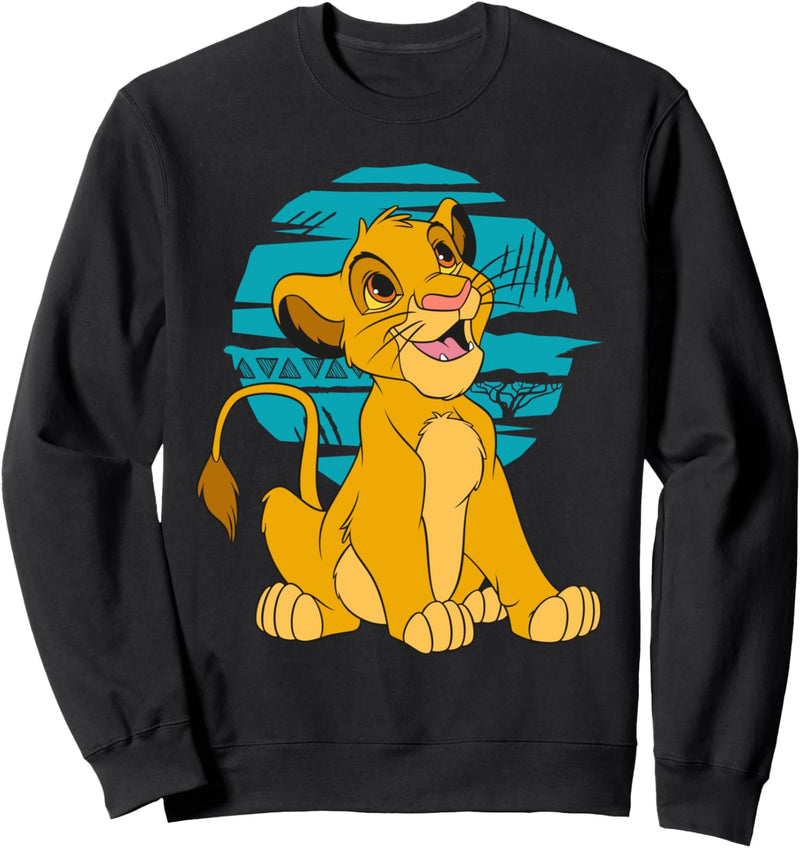 Disney The Lion King Young Simba Happy Blue Retro Sweatshirt