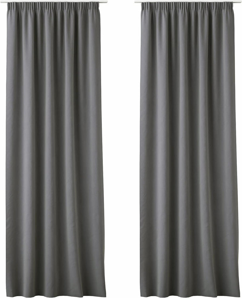 JEMIDI 2X Vorhang Blickdicht 140x250cm - 2er Set Gardine mit Kräuselband Universalband - 100% Polyes