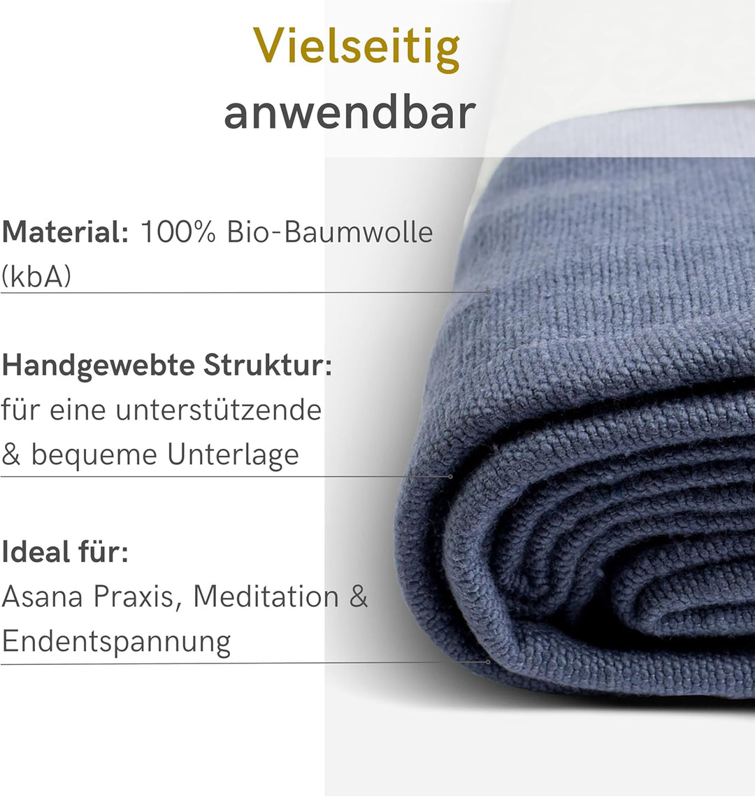 Lotuscrafts Yogadecke Baumwolle Savasana [200 x 150 cm] - Meditationsdecke - Widerstandsfähig & Lang