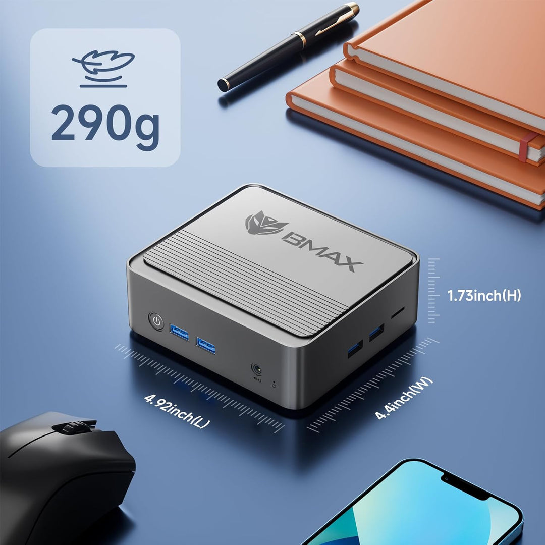 BMAX B3 Mini PC, Dual HDMI 4K, Intel N5095 (bis zu 2.9GHz), 8GB RAM + 256GB SSD, Smart Fan, Win 11 P