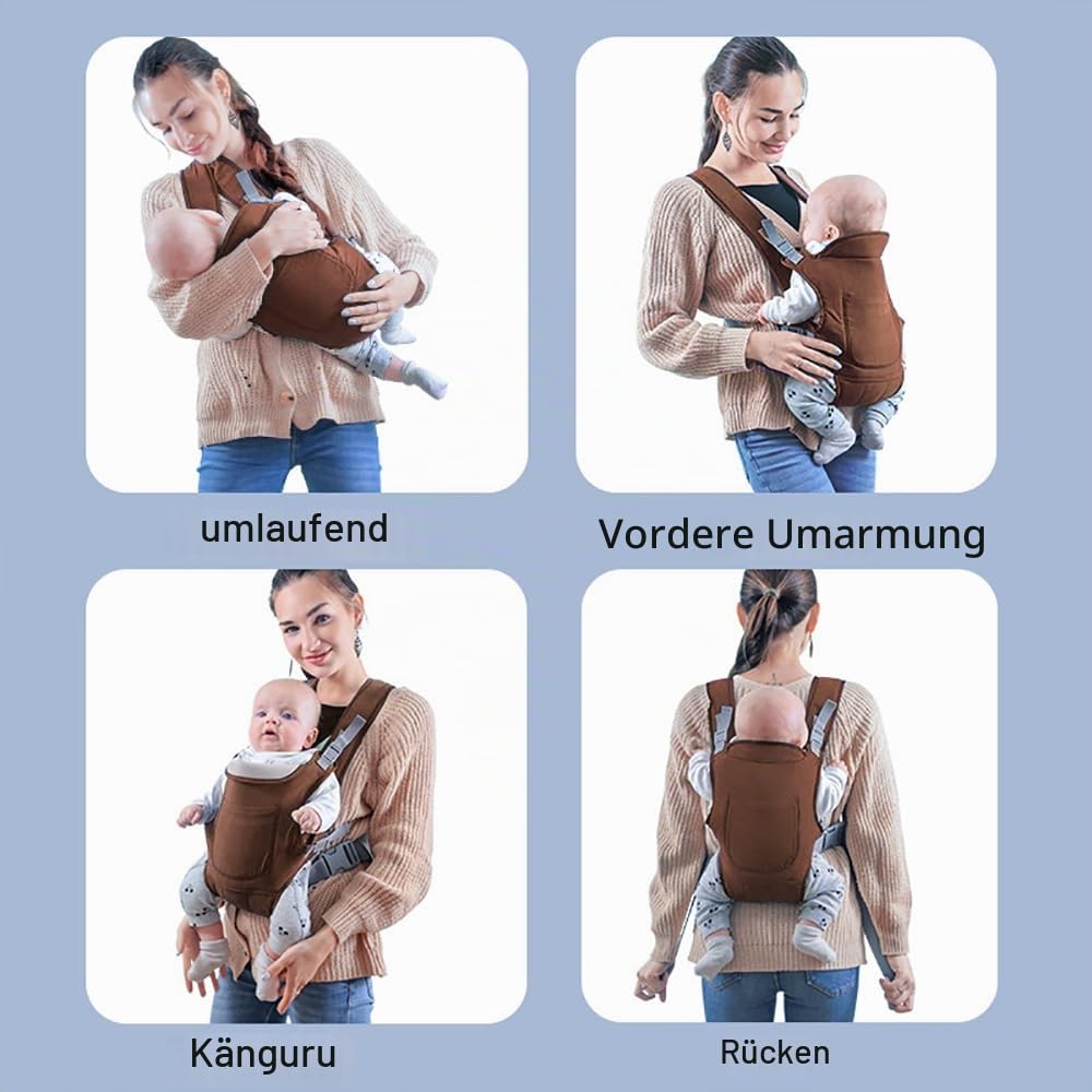 babytrage Neugeborene Ab Geburt, Tragetuch Baby Neugeboren, 4-in-1 Babytrage mit 4 Tragepositionen,