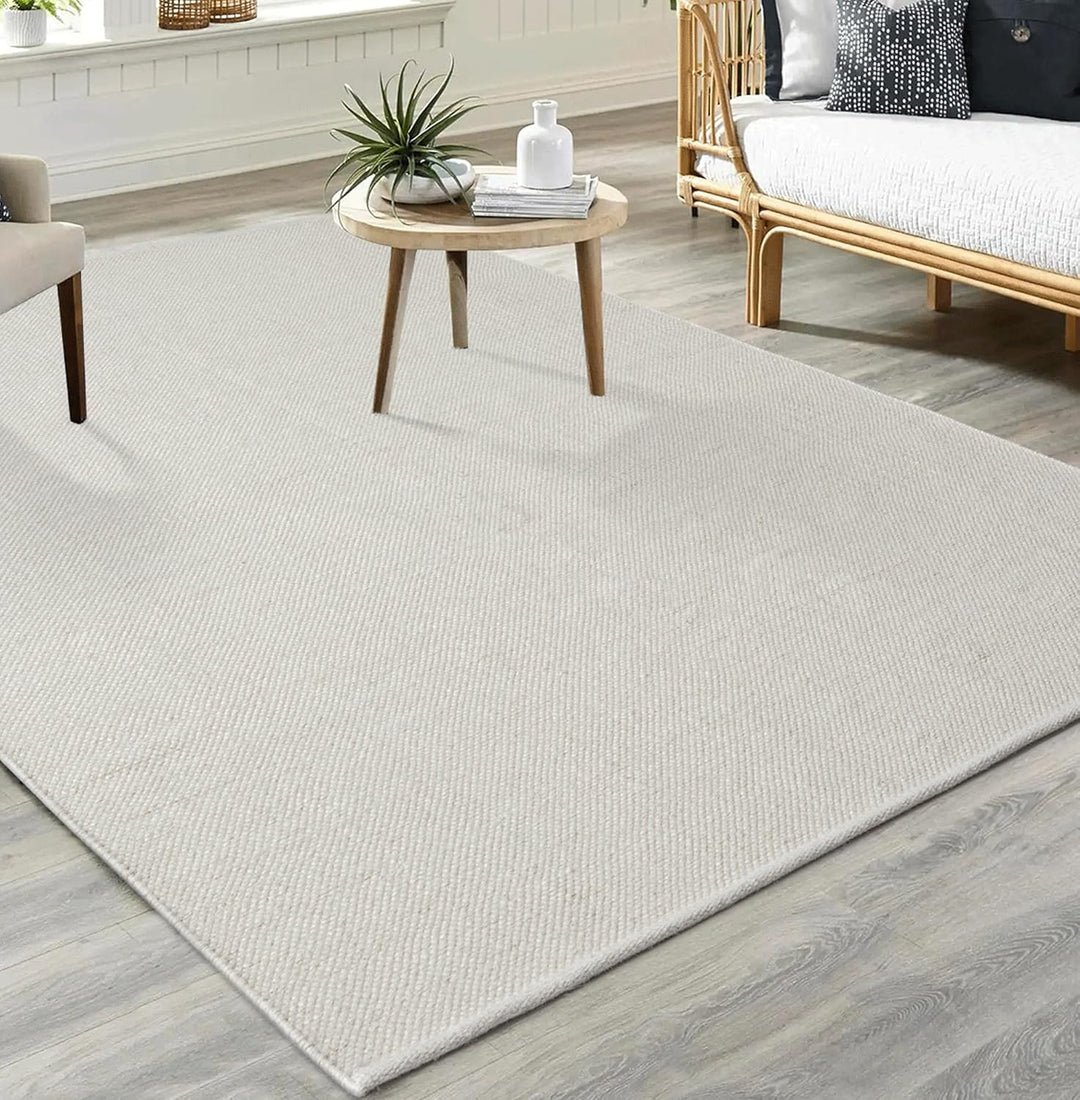 the carpet Boho Natur Wool Handgewebter Wollteppich im natürlichen skandinavischen Boho-Look, Handar