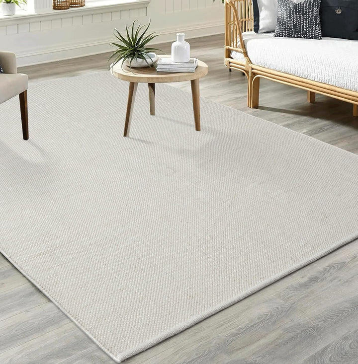 the carpet Boho Natur Wool Handgewebter Wollteppich im natürlichen skandinavischen Boho-Look, Handar