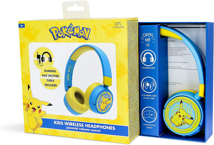OTL Technologies Kinder-Kopfhörer kabellos Pokemon Pikachu Bluetooth faltbar