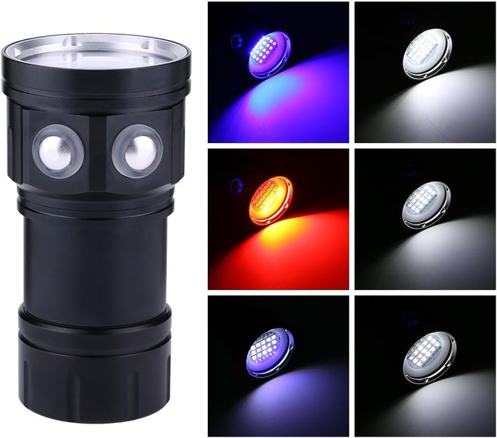Tauchlicht, IPX8 wasserdicht, 18000 lm, 500 m, helle Perlen, Unterwasser-Taschenlampe, bis 80 m wass