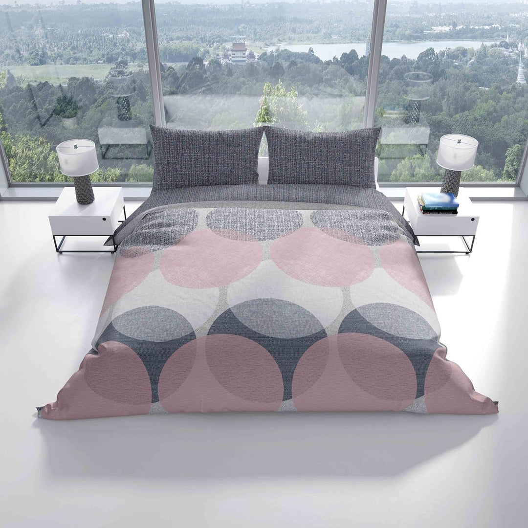 Leonado Vicenti Bettwäsche 200x200 Baumwolle Renforce Rosa Grau King Size Schlafzimmer Set mit Doppe