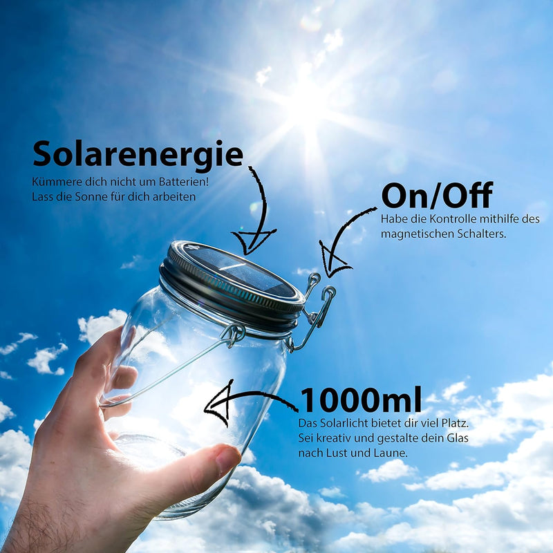 Das saubere Licht – Solarglas von Southlake welches als Solarlampe/Laterne/Solar Sun Jar/Garten-lamp
