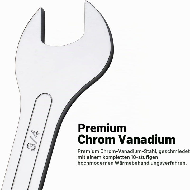 Capri Tools Superdünner Maulschlüssel-Satz, metrisch, 6 bis 19 mm, 7-teilig Metric Set, Metric Set
