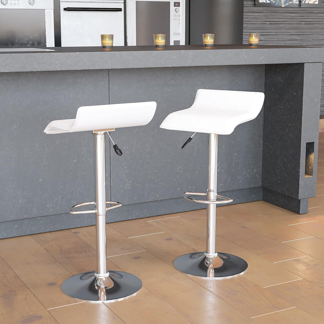 Flash Möbel modernes schwarz Vinyl höhenverstellbar Barhocker mit Chrom Sockel, Hartholz Mikrofaser,