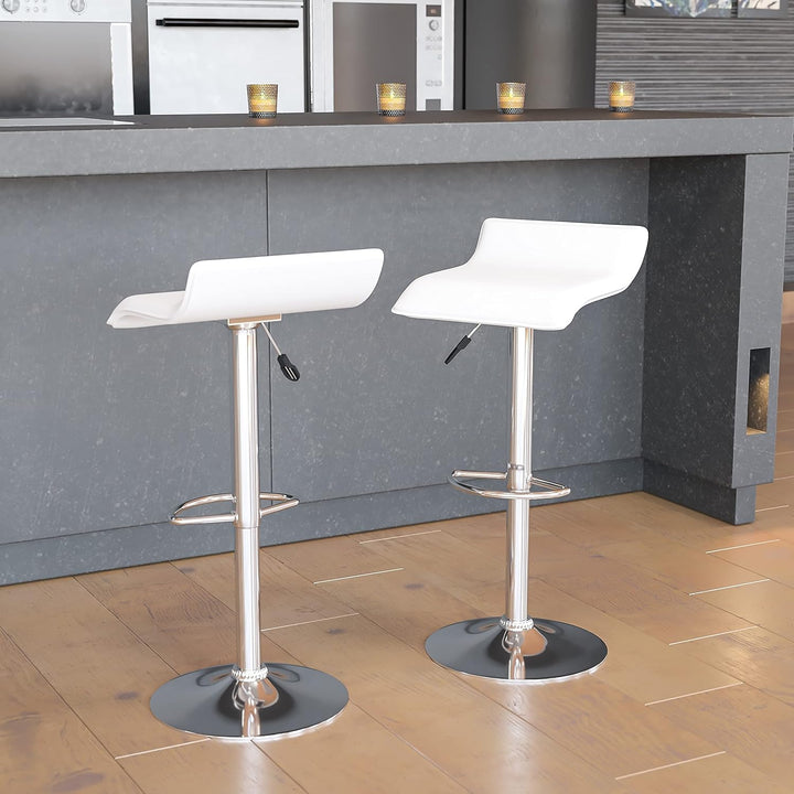 Flash Möbel modernes schwarz Vinyl höhenverstellbar Barhocker mit Chrom Sockel, Hartholz Mikrofaser,