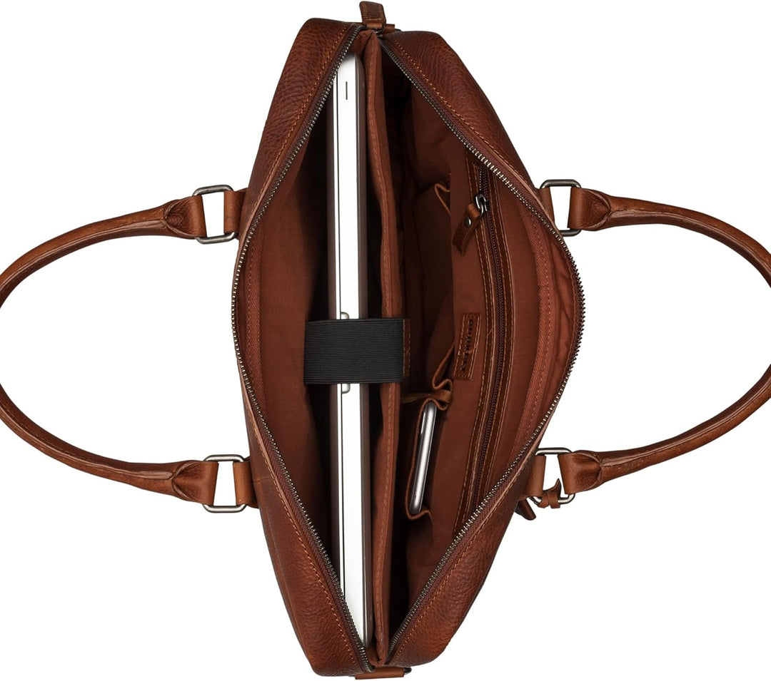 Burkely Fundamentals Antique Avery Reid Laptopbag Uni 15,6'' – Aktentasche aus Vollrindleder – Gepol