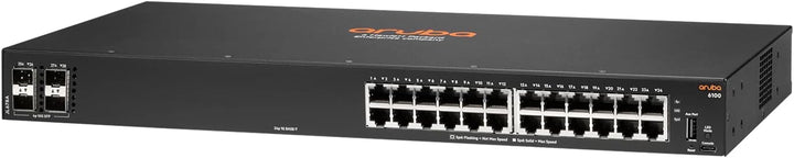 Aruba 6100 24G 4SFP+ Géré L3 Gigabit Ethernet (10/100/1000) 1U Noir
