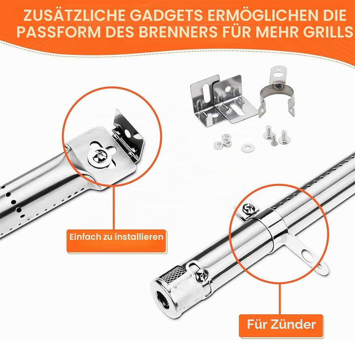 Denmay 31-45cm Universal Edelstahl Brenner ersatzteile für Landmann Triton 2, Enders, Tepro, Taino,