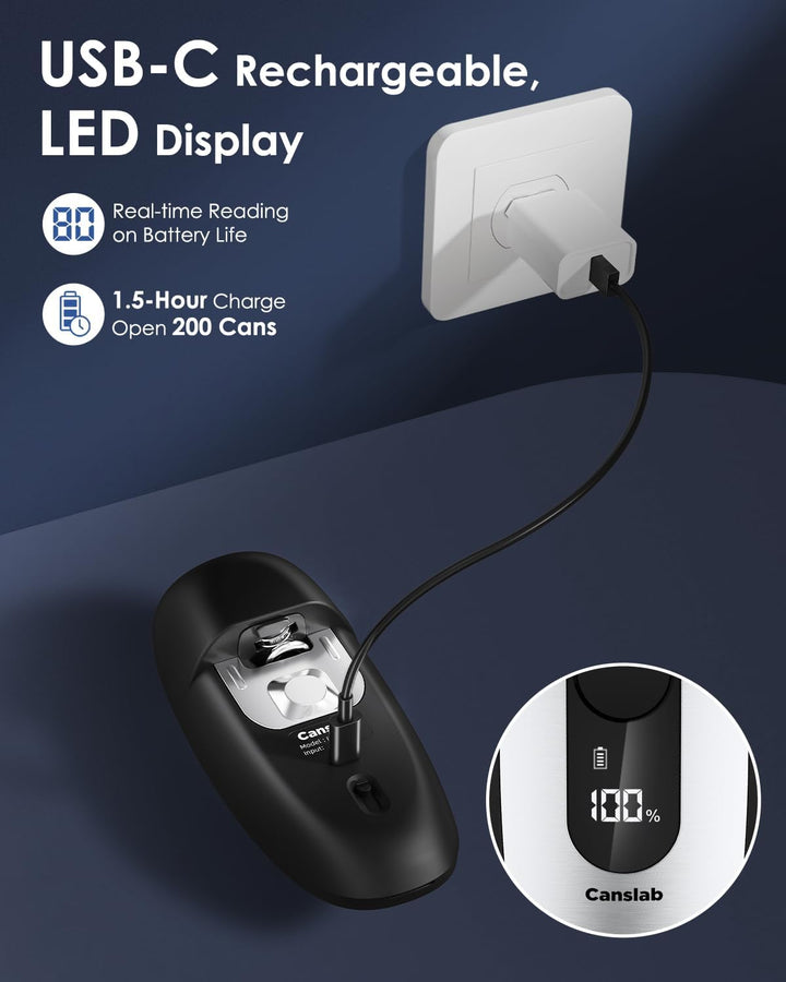 Canslab IRON Elektrischer Dosenöffner für Senioren-Wandmontierbar & platzsparend，Auto-Stopp & LED-An