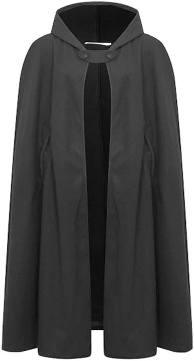 JLTPH Damen Herbst Winter Maxi Lose Umhang mit Kapuze Mantel Poncho Kap Strickpulli Longstrickjacke