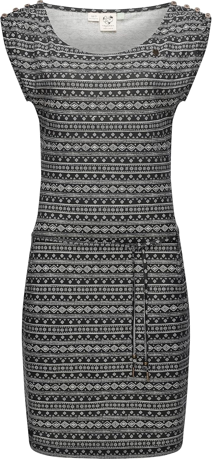 Ragwear Damen Kleid Sommerkleid kurz aus Biobaumwolle und Lyocell Chego Organic XS-XXL XL Kurz Schwa