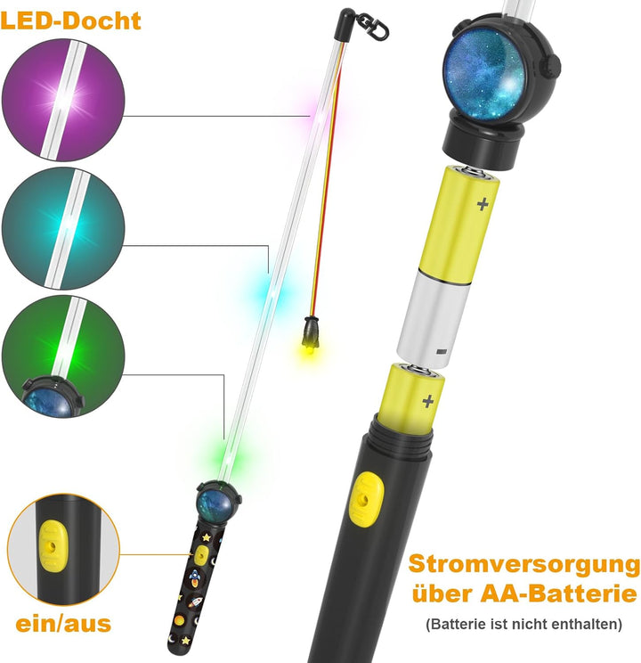 REDTRON 4er LED Laternenstab Elektrisch 50cm für St Martin,Sankt Martin Laterne Kinder Elektrischer
