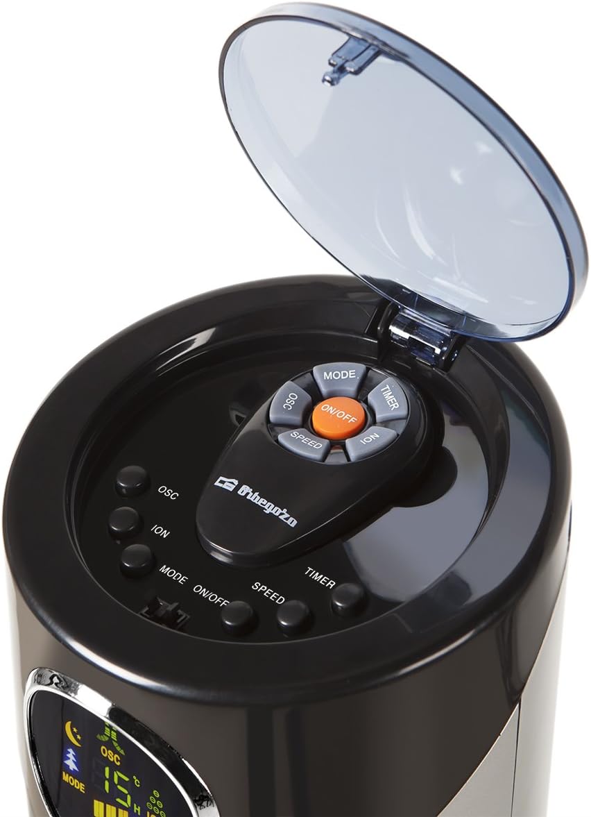 Orbegozo TWM 1010 - Turmventilator, drei Stufen, Fernbedienung, drei Modi, Timer, Digital-Display, 4