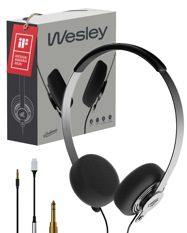 Gadhouse Wesley Retro-Kopfhörer mit USB-C und 3,5-mm-Konnektivität – Vintage-Kopfhörer, Walkman-Stil