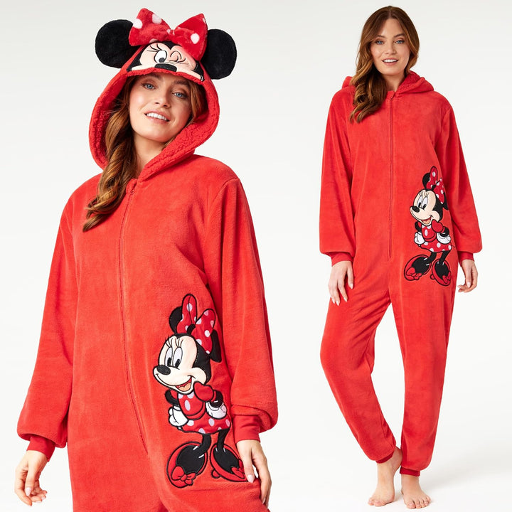 Disney Onesie Damen - Stitch Einteiler Pyjama - Eeyore, Minnie, Maleficent Schlafanzug Onesie - Grös
