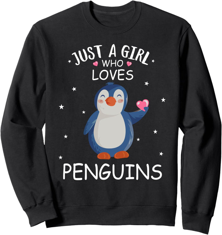"Just a girl who loves Penguins" Lustiges Kinder Pinguin Sweatshirt