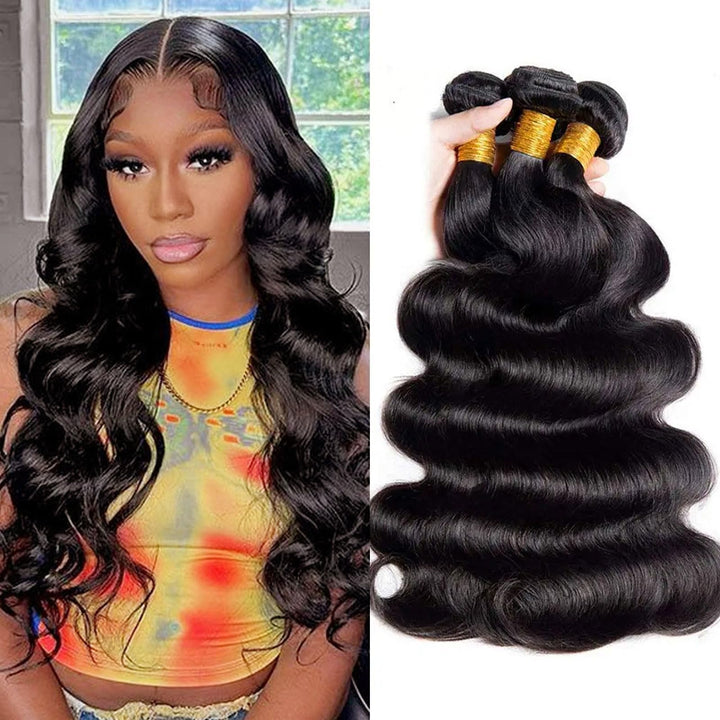 Huarisi Brazilian Body Wave Bundles Human Hair Weaves 18 20 22 Inch Body Wave Remy Hair 3 Bundles 8A
