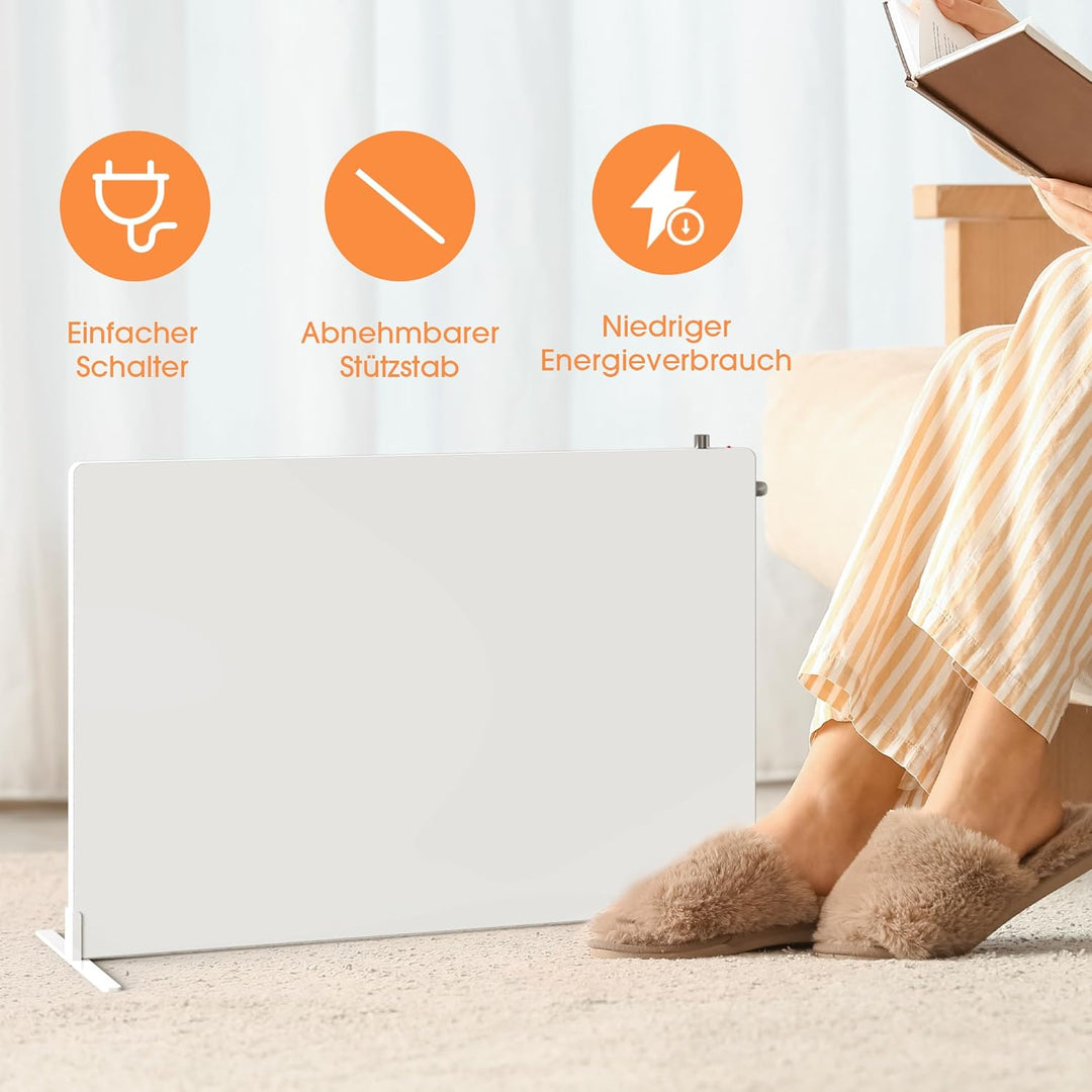 Byecold Infrarotheizung Standgerät 210 Watt, Infrarot Elektroheizung Heizplatte, Heizgerät gegen Sch