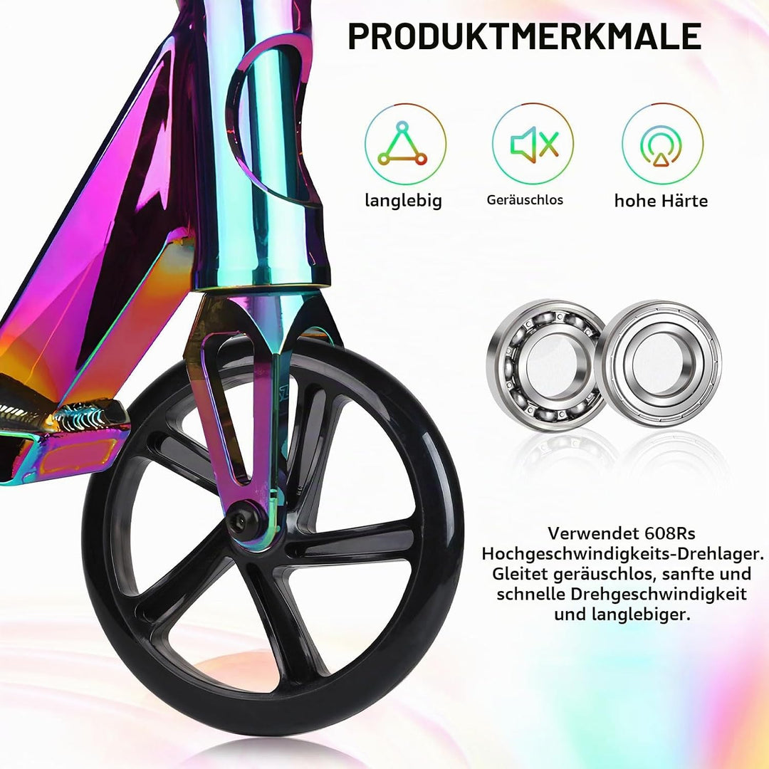 2 Stück Scooter Ersatzräder 200mm Rollen mit ABEC 9 Kugellager Härte 88A Geeignet für alle Roller (S