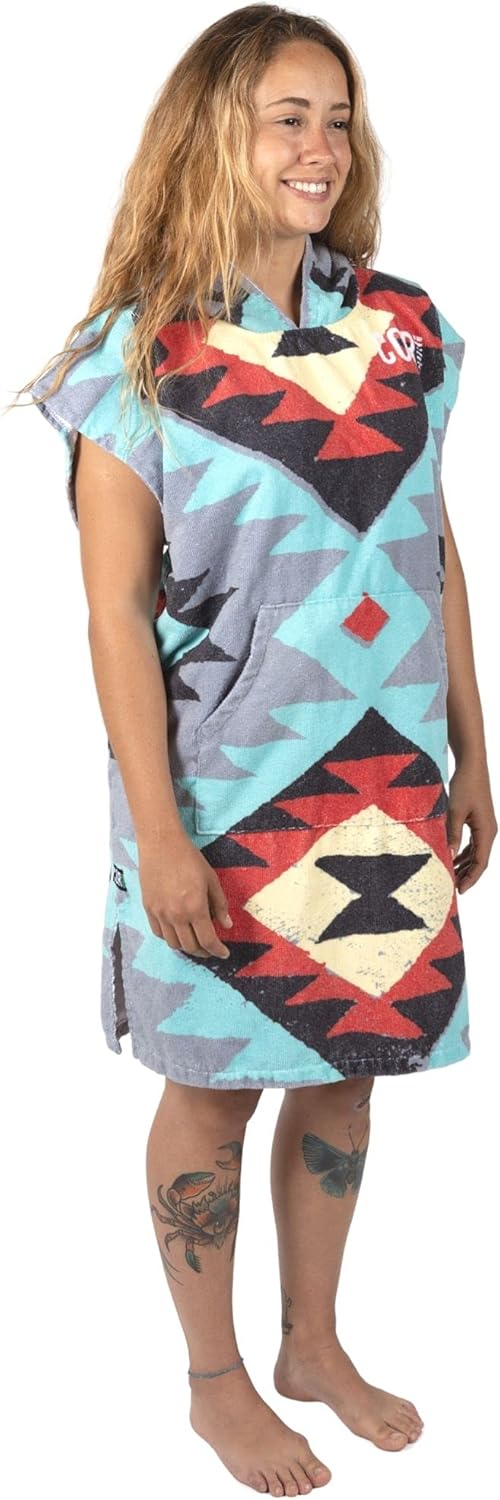 COR Surf Handtuch Poncho für Erwachsene - Weicher, schnell trocknender Bade Poncho aus Mikrofaser, K