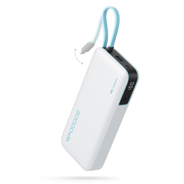 CUKTECH Power Bank, Powerbank 20000mah 45W mit integriertem USB-C Kabel, Powerbank Schnellladefunkti