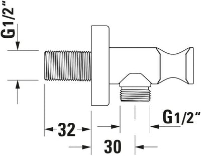 Duravit Universal Wandanschlussbogen, Schlauchanschluss inkl. Brausehalterung, Brauseanschlussbogen