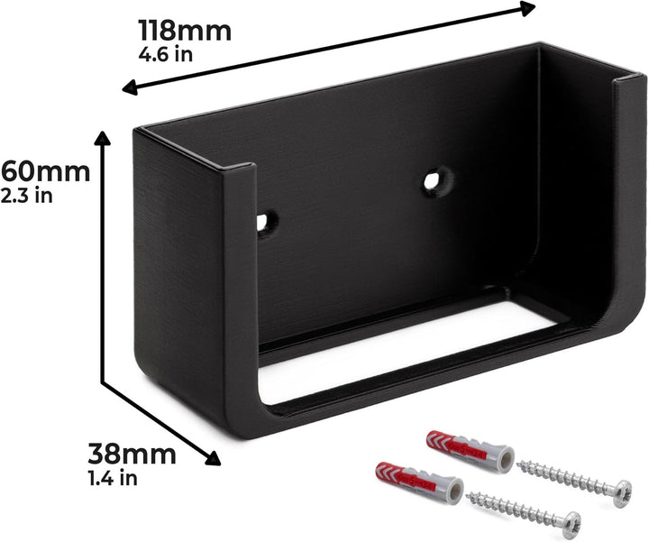 Wandhalterung passend für waipu.tv Box 4K Schwarz | Platzsparende TV Box Halterung inkl. Kabelmanage