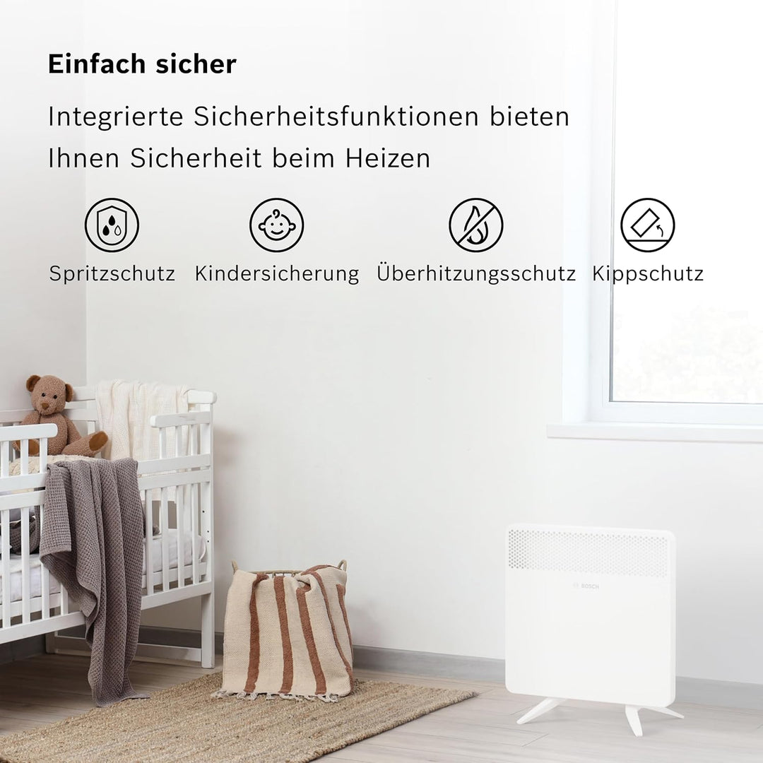 Bosch Heat Convector 4000-10 - Elektrischer Konvektor für Räume bis zu 10 m² - Individuell Einstellb