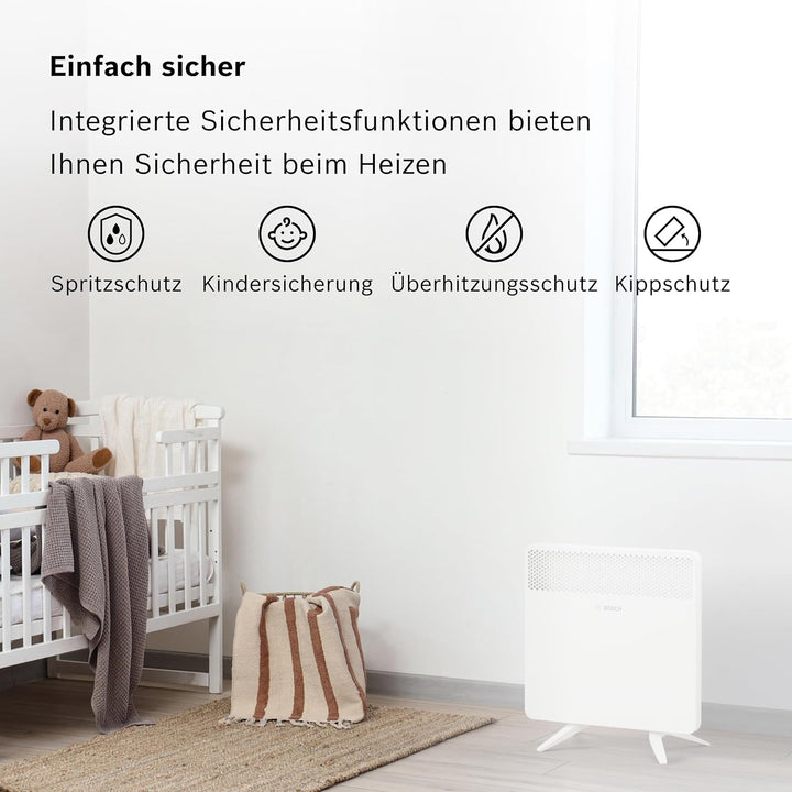 Bosch Heat Convector 4000-10 - Elektrischer Konvektor für Räume bis zu 10 m² - Individuell Einstellb