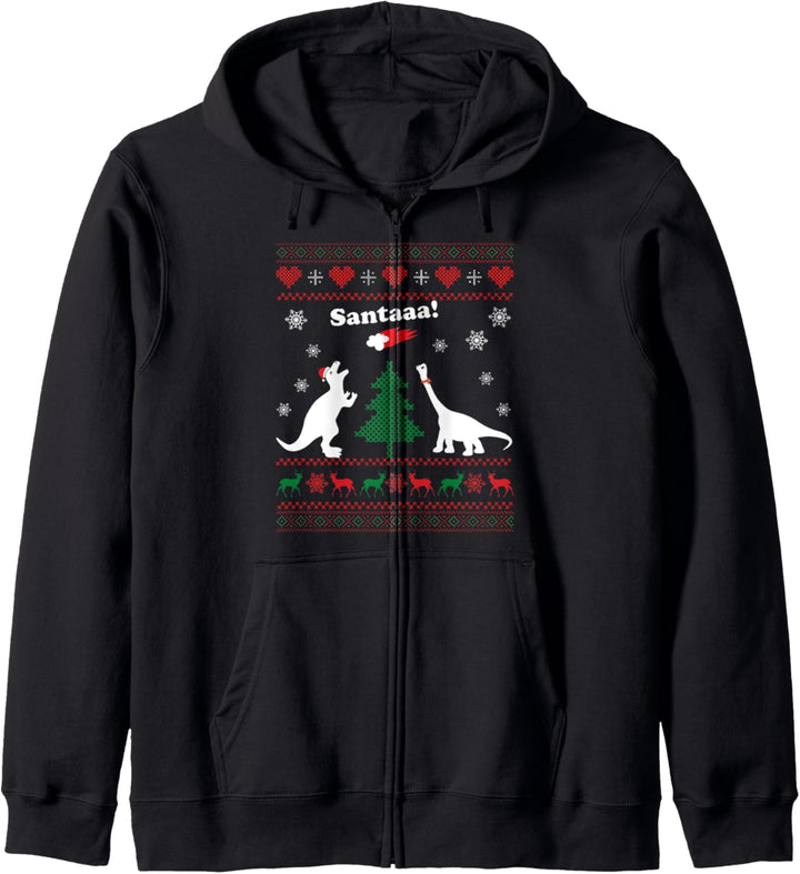 Dinosaur And Santa Ugly Christmas Sweater For Kid Men Women Kapuzenjacke