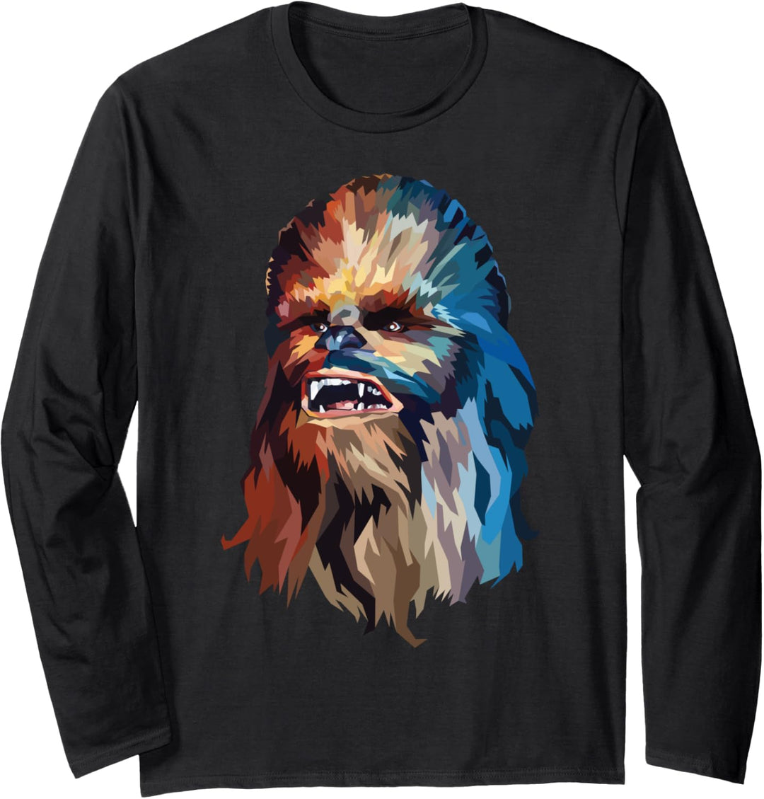Star Wars Chewie Watercolor Portrait Langarmshirt