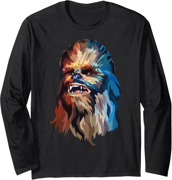 Star Wars Chewie Watercolor Portrait Langarmshirt