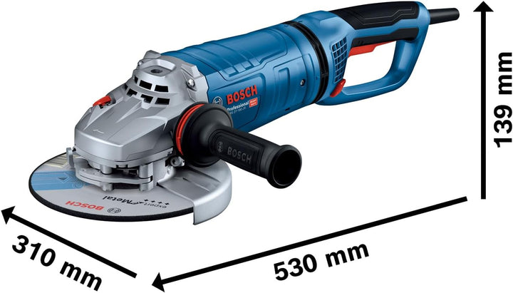 Bosch Professional Winkelschleifer GWS 27-180 JR (Leistung: 2.700 W, Scheiben-Ø: 180mm, mit KickBack