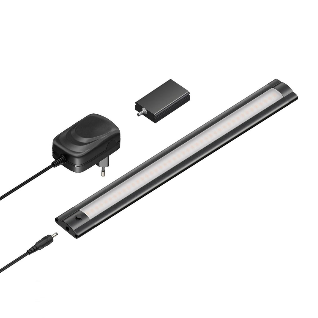 ledscom.de Smarte LED Unterbau-Leuchte SIRIS schwarz matt mit Netzteil und WLAN-Controller flach, Sm