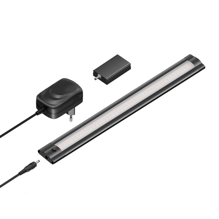 ledscom.de Smarte LED Unterbau-Leuchte SIRIS schwarz matt mit Netzteil und WLAN-Controller flach, Sm